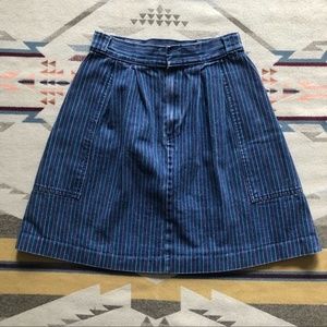 1990’s Style Pink, Purple, Blue Pinstripe Denim Skirt